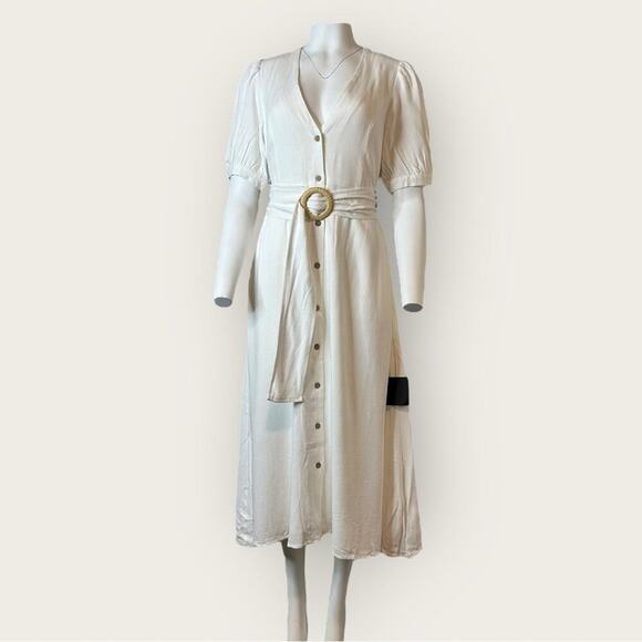 NWT | Lulus | Blissful Simplicity Midi Dress | White | Large - Picture 1 of 14